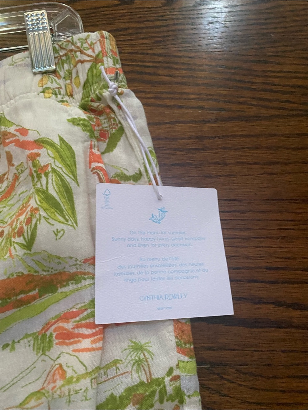 NWT Cynthia Rowley Linen European Countryside Print Pant Size L - Picture 3 of 7